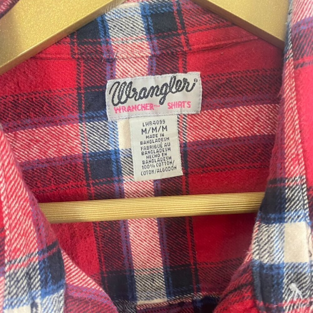 Vintage 90's Wrangler Plaid Cozy Boyfriend Flannel - Picture 2 of 11